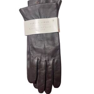 Charter Club Dark Brown Leather Gloves